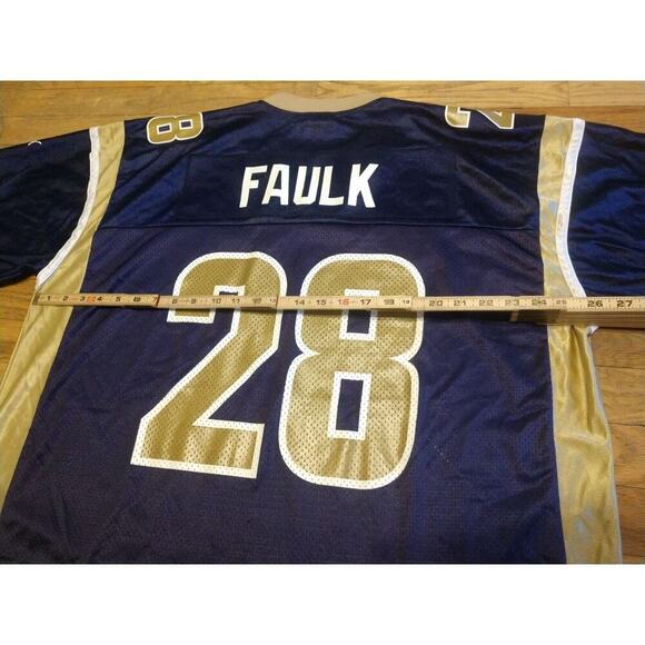 Vintage Marshall Faulk Jersey Los Angeles Rams Puma Men's 2XL Blue NFL Football - Picture 3 of 6